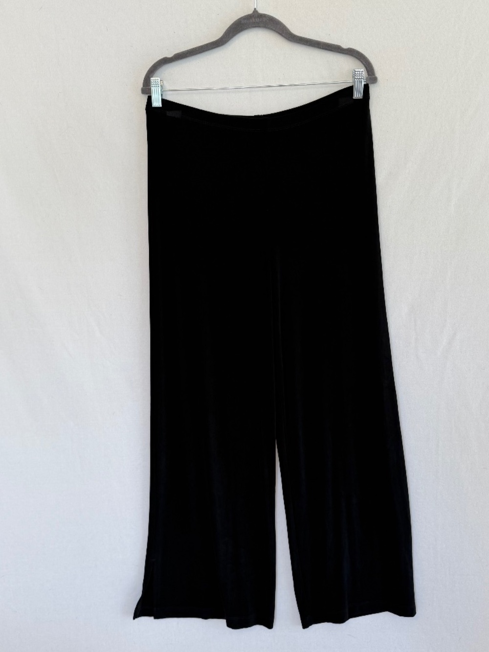 CHICO’S TRAVELERS Women’s 2 US Large Black Slinky Pull On Wide Leg Palazzo Pants